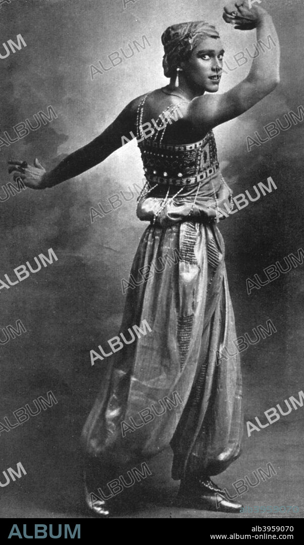 Vaslav Nijinsky, Russian ballet dancer and choreographer. Vaslav Nijinsky (1889-1950) as the Golden Slave in Scheherazade.