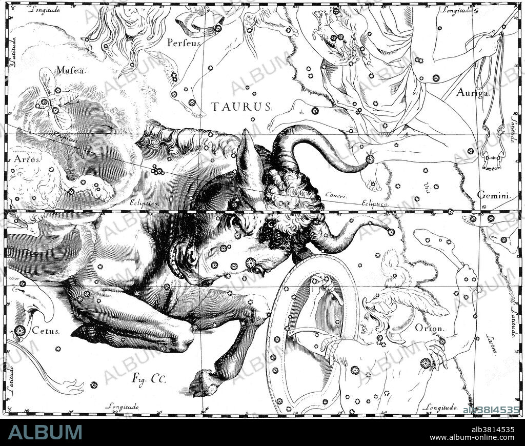 Taurus Constellation, Zodiac Sign, Hevelius