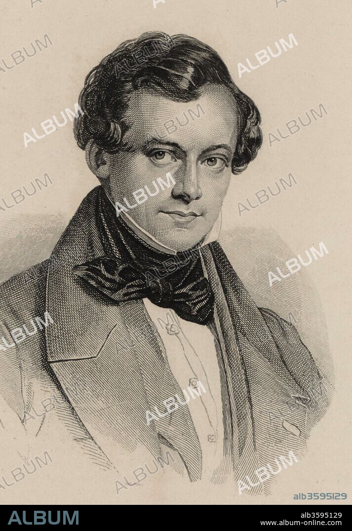 CHARLES-LOUIS BAUGNIET. Portrait of the composer Charles-Auguste de Bériot (1802-1870).
