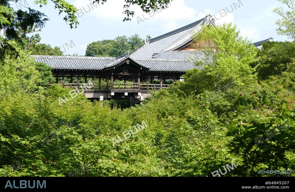 Saiho-ji, Rinzai Zen, Buddhist temple, Kyoto, Japan. The temple, which is famed for its moss garden, is commonly referred to as "Koke-dera" was, primarily constructed to honor Amitabha. In 1994, Saiho-ji was registered as a UNESCO World Heritage Site. The main hall of the temple, known as Sairai-do was reconstructed in 1969. The paintings on the sliding doors are the work of Insho Domoto.