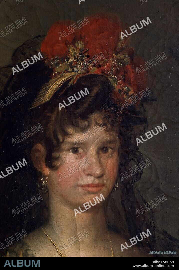 FRANCISCO GOYA Y LUCIENTES DE (1746-1828). CONDESA FERNAN NUÑEZ - DETALLE DE LA CABEZA - 1803 - CONJUNTO Nº 96474 -.