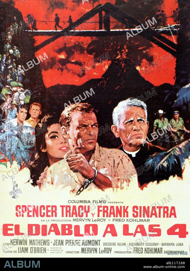 Poster de EL DIABLO A LAS CUATRO, 1961 (THE DEVIL AT 4 O'CLOCK), dirigida por MERVYN LEROY. Copyright COLUMBIA PICTURES.