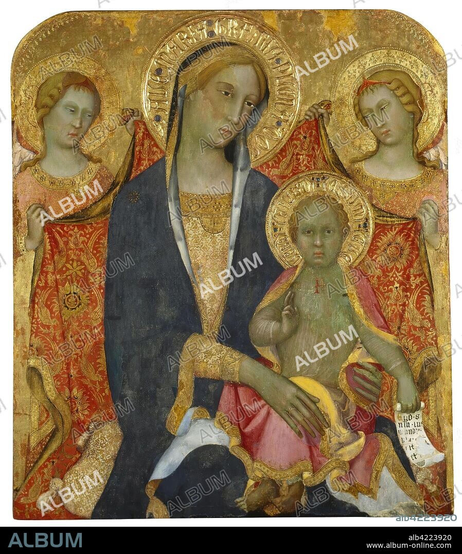 PAOLO DI GIOVANNI FEI. 'Madonna with Child and Two Angels'. Italy, Middle of the 1380s. Dimensions: 94,5x82,5 cm.