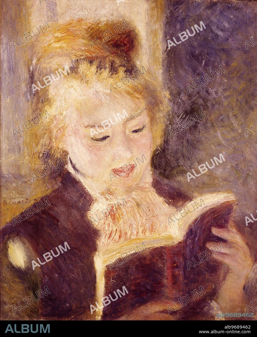 La Liseuse - 1874. Girl reading. Pierre-Auguste Renoir (February 25, 1841- December 3, 1919) was a French artist who painted in the impressionist style.. Musee d'Orsay, Paris, France . Â©TopFoto.