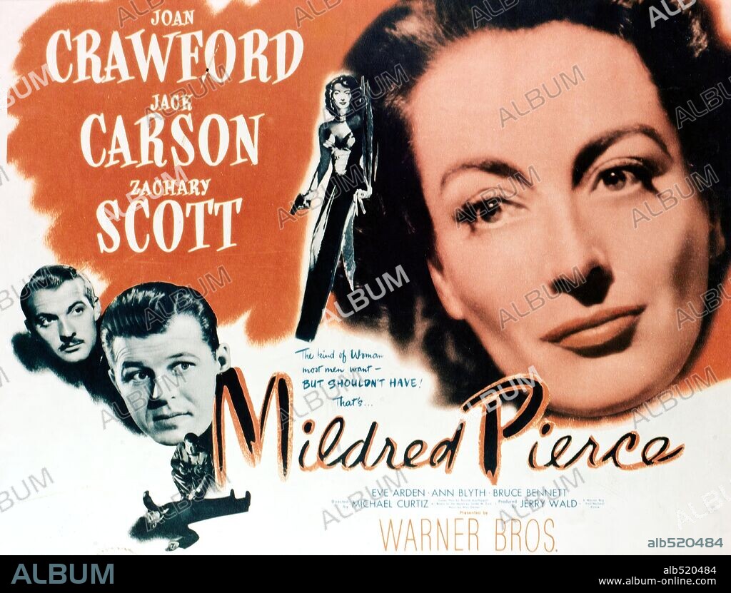 Poster of MILDRED PIERCE, 1945, directed by MICHAEL CURTIZ. Copyright WARNER BROTHERS.