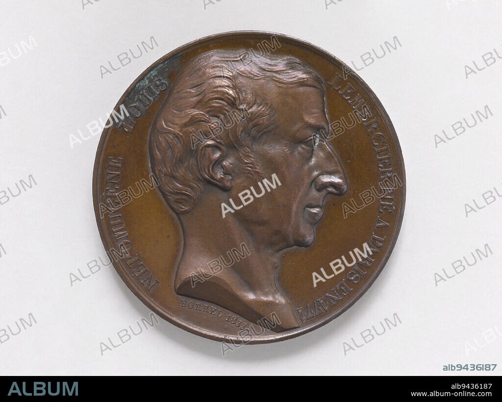 Louis-Jean-Népomucène Lemercier (1771-1840), French poet and playwright, 1833, Borrel, Valentin Maurice, Engraver in medals, In 1833, Numismatics, Medal, Dimensions - Work: Diameter: 4.1 cm, Weight (type dimension): 41.25 g.
