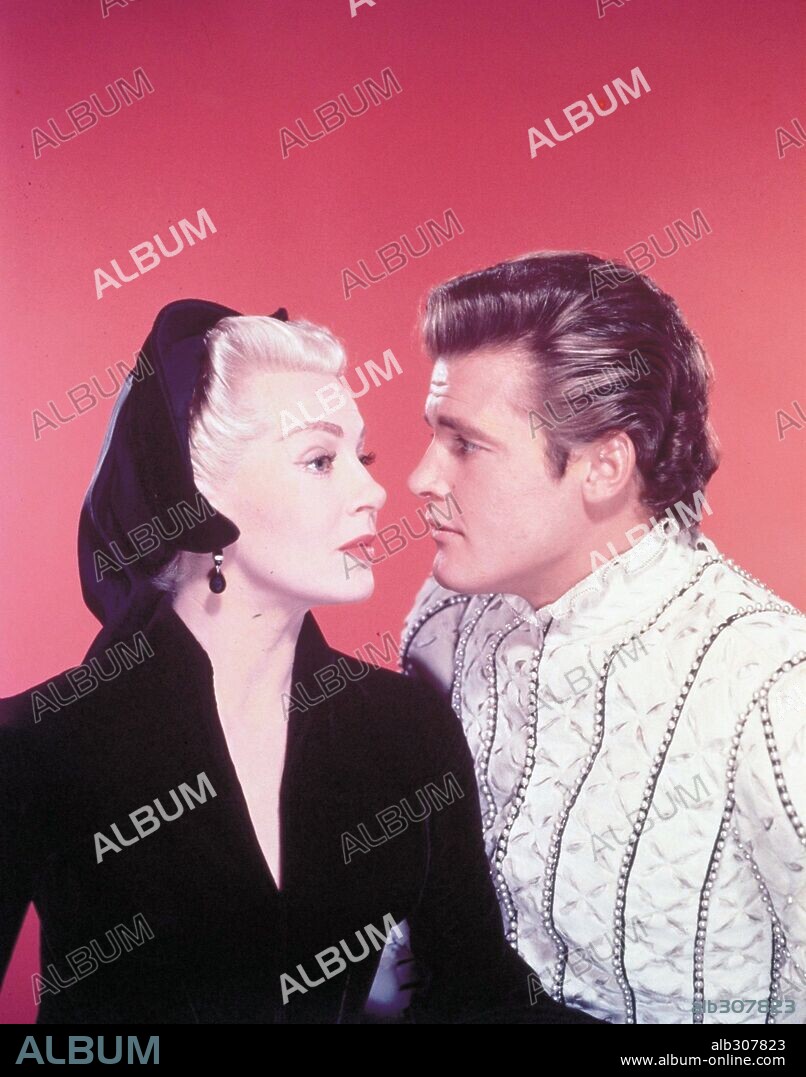 LANA TURNER and ROGER MOORE in DIANE, 1956, directed by DAVID MILLER. Copyright M.G.M.
