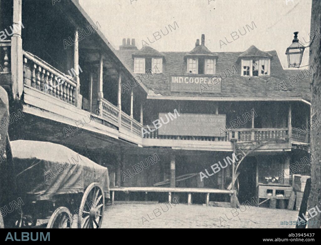 'The Tabard Inn, Southwark', c1873, (1903). From Social England, Volume III, edited by H.D. Traill, D.C.L. and J. S. Mann, M.A. [Cassell and Company, Limited, London, Paris, New York & Melbourne, 1903].