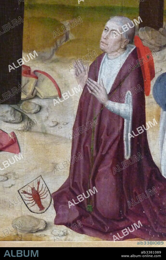 MASTER OF THE LIFE OF THE VIRGIN. Nicholas of Cusa. Detail of the altar in the chapel of the St Nicholas Hospital.