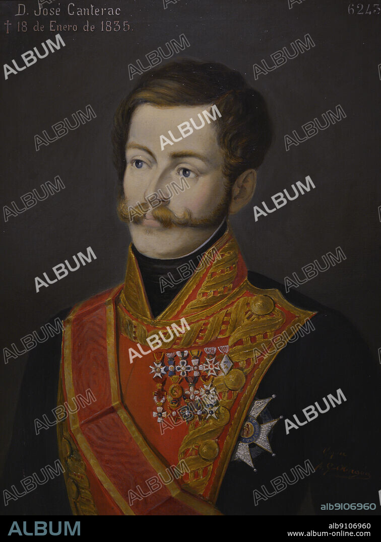 ANTONIO GARCíA OBREGóN. 19TH CENTURY ARTIST.. José Canterac y Donessan (1786-1835). Militar español de origen francés. Retrato por Antonio García Obregón. Oleo sobre lienzo, siglo XIX. Museo del Ejército. Toledo. España.