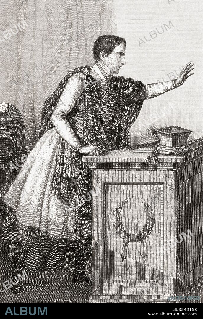 Lucien Bonaparte, Prince Français, 1st Prince of Canino and Musignano, born Luciano Buonaparte, 1775 – 1840. French statesman, younger brother of Napoléon Bonaparte. From Galerie Historique de la Révolution Française, published c.1869.