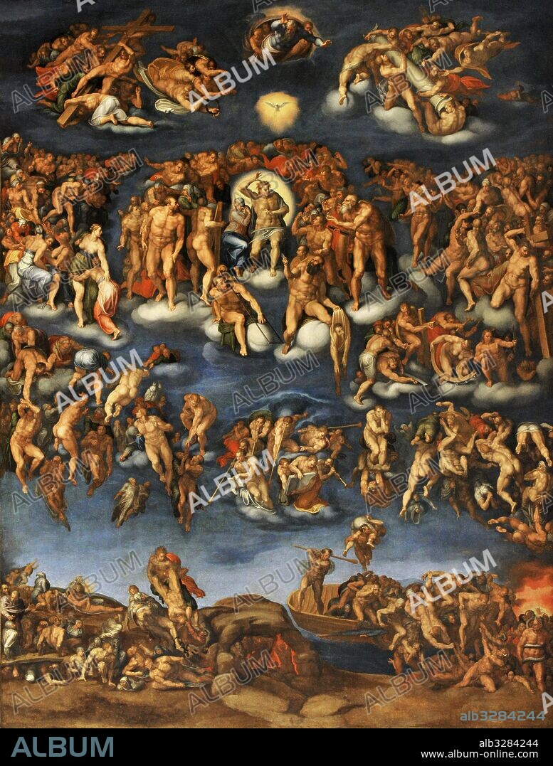 Marcello Venusti (1512/1515-1579). Italian painter. Last Judgement, 1548. Scaled copy after Michelangelo. Farnese Collection. National Museum of Capodimonte. Naples. Italy.
