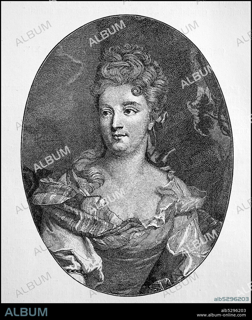 Françoise Louise de La Baume Le Blanc, Duchess of La Vallière and Vaujours, Louise de La Vallière, August 6, 1644 -6. June 1710, was from 1661 mistress of the French King Louis XIV  /  Françoise Louise de La Baume Le Blanc, Herzogin von La Vallière und Vaujours,Louise de La Vallière, 6. August 1644 -6. Juni 1710, war ab 1661 Mätresse des französischen Königs Ludwig XIV, Historisch, historical, digital improved reproduction of an original from the 19th century / digitale Reproduktion einer Originalvorlage aus dem 19. Jahrhundert.