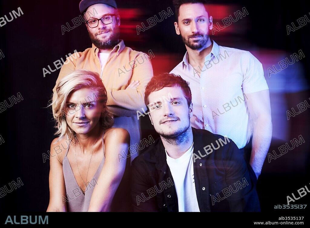 DEREK WILSON, ELIZA COUPE, JOSH HUTCHERSON and SETH ROGEN in FUTURE MAN, 2017. Copyright POINT GREY PICTURES/MATT TOLMACH PROD/TUCKEYFOOT PROD/SONY P.