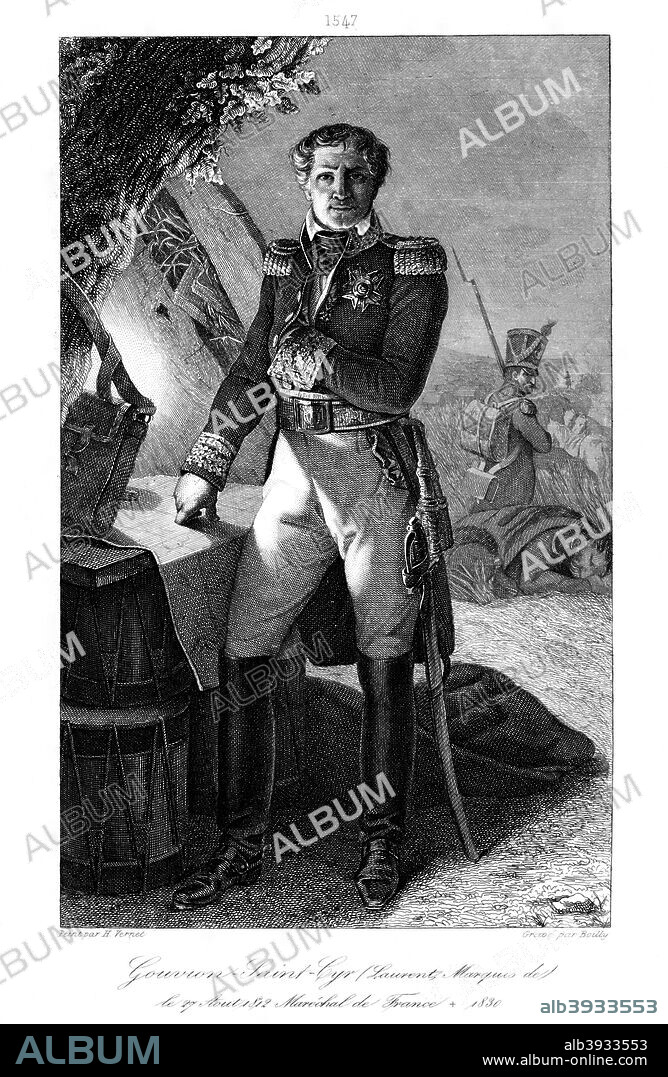 Laurent Gouvion Saint-Cyr (1764-1830), Marshal of France, 1839. Saint-Cyr was a commander in the French Revolutionary and Napoleonic Wars who rose to Marshal of France and Marquis. His nickname was The Owl.