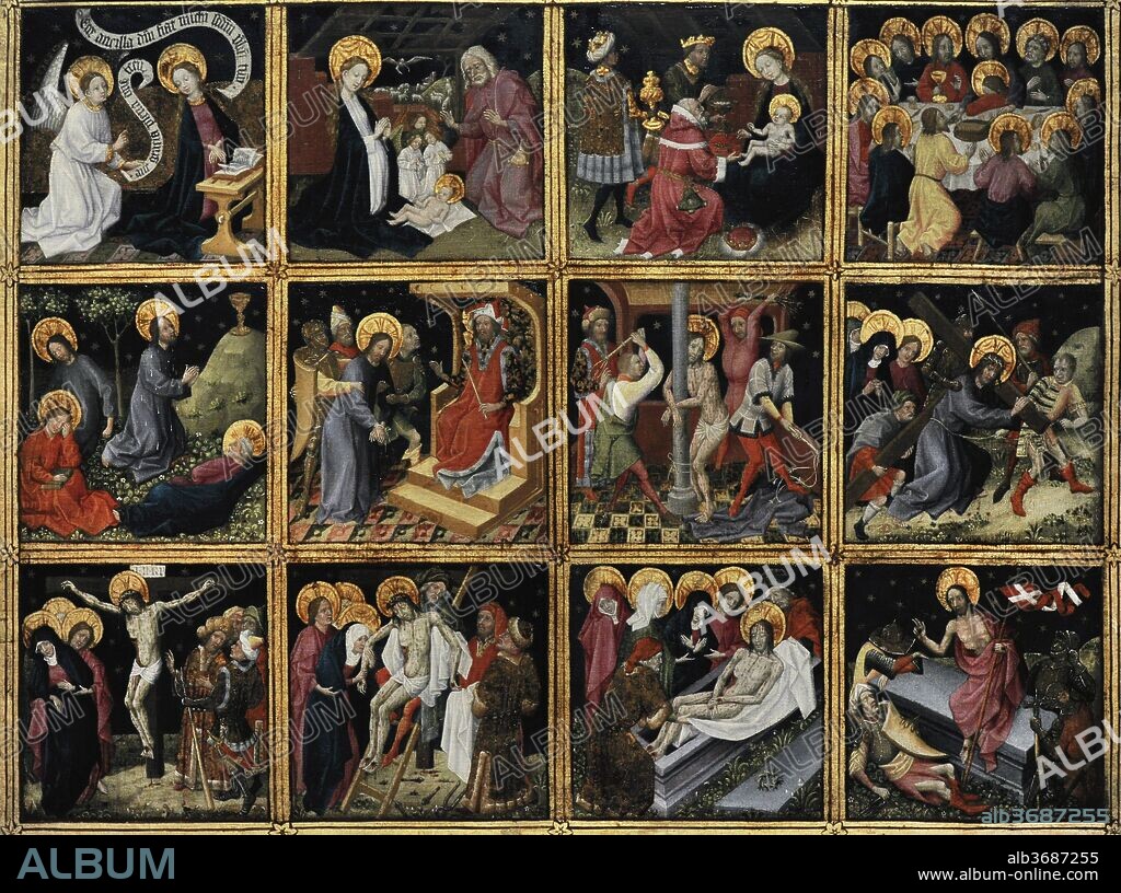 Cologne Style. Devotional Picture with 12 Scenes of the Life of Christ. Cologne, ca.1450-1460. Wallraf-Richartz Museum. Cologne. Germany.