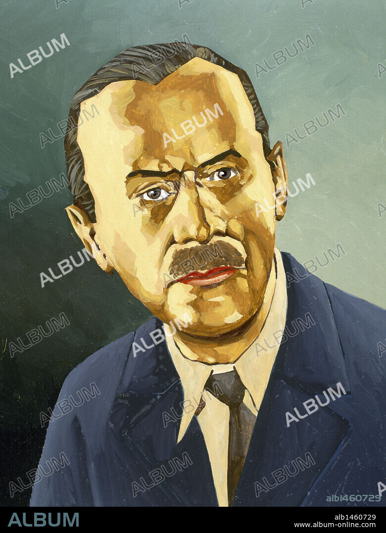 MANN, Thomas (1875-1955). Novelista alemán. Dibujo.