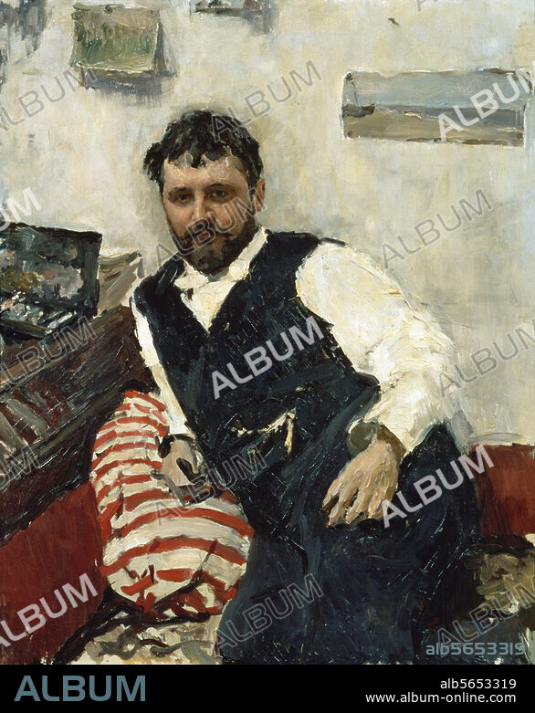 Korovin, Konstantin Alexeyevich. Russian painter, 1861-1939. Portrait of the artist Konstantin Alekseyevich Korovin. Painting, 1891, by Valentin Serov (1865- 1911). Oil on canvas, 111.2 × 89cm. Moscow, Tretjakov Gallery.