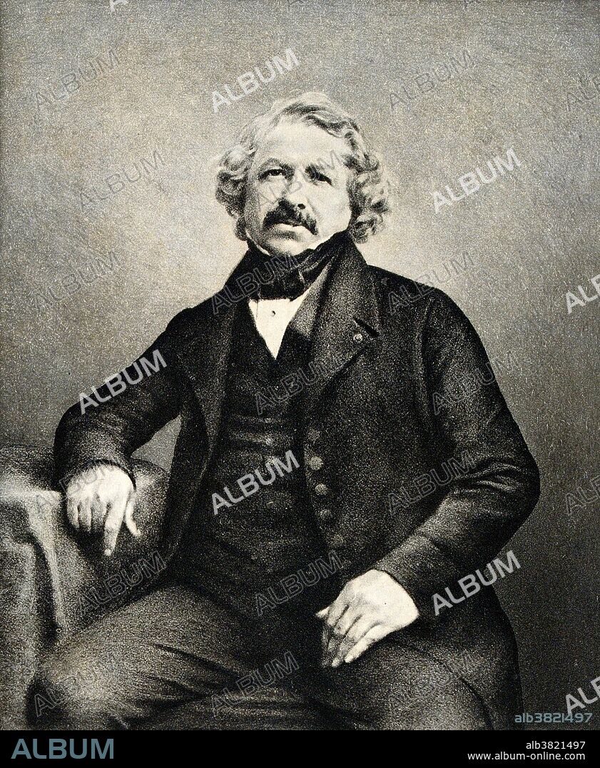 Portrait of Louis-Jacques-Mande Daguerre (1787-1851), the French artist and physicist who invented the daguerreotype process of photography. Heliogravure by Dujardin. The daguerreotype process, or daguerreotypy, was the first publicly announced photographic process, and for nearly twenty years it was the one most commonly used.