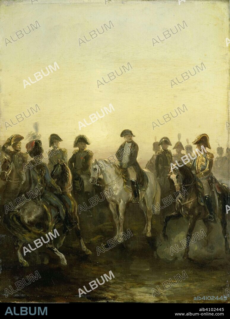 CHARLES ROCHUSSEN. Napoleon with his Staff. Dating: 1840 - 1850. Measurements: h 20 cm × w 15.2 cm × t 1.7 cm; d 6.9 cm.