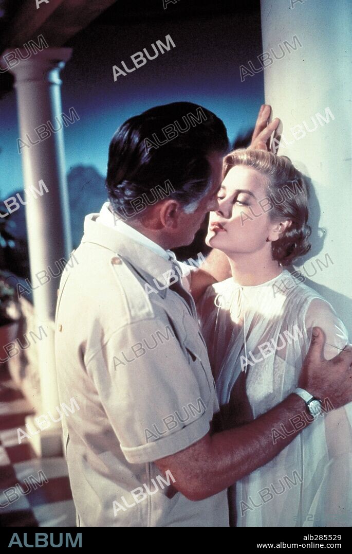GRACE KELLY and STEWART GRANGER in GREEN FIRE, 1954, directed by ANDREW MARTON. Copyright M.G.M.