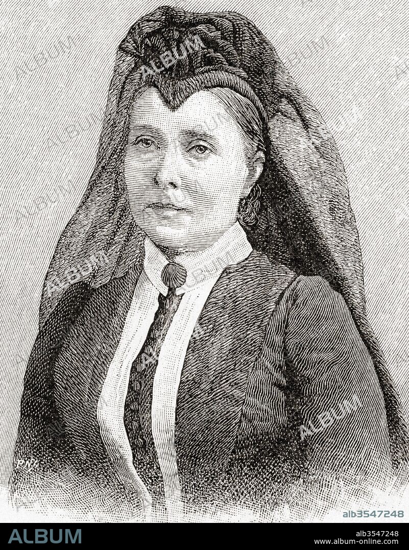 Victoria, Princess Royal, 1840 – 1901. Daughter of Queen Victoria. She was German Empress and Queen of Prussia by marriage to German Emperor Frederick III. Seen here as a widow in 1891. From The Strand Magazine, Vol I January to June, 1891.
