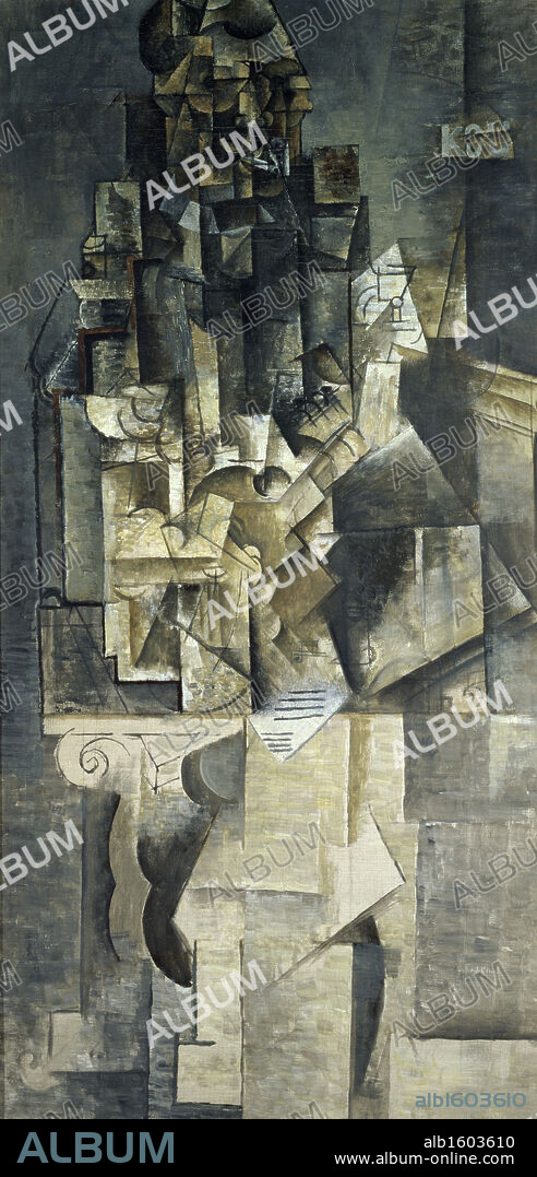 Man with a Guitar by Pablo Picasso, 1911-1913, 1881-1973, France, Paris, Musee Picasso.