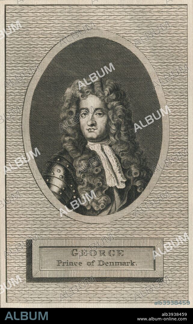 Prince George of Denmark, husband of Queen Anne, 1793. From Ashburton's History of England, by Charles Alfred Ashburton. [W. & J. Stratford, High Holborn, London, 1793].