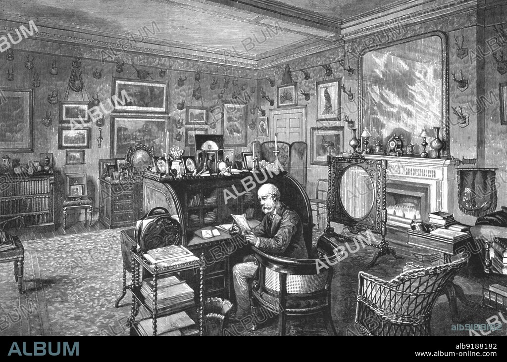 ''The home of TRH Prince and Princess Christian, The Study, Cumberland Lodge', 1891. From "The Graphic. An Illustrated Weekly Newspaper", Volume 44. July to December, 1891.