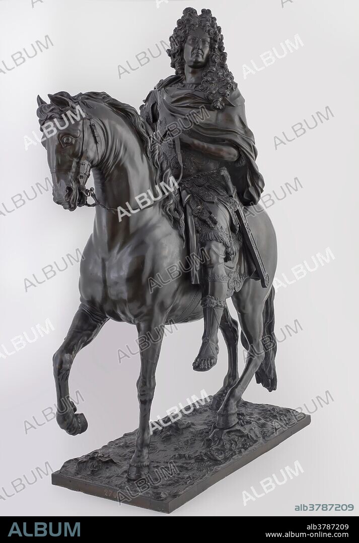 FRANÇOIS GIRARDON. François Girardon (Taller de) / 'Luis XIV, ecuestre'. Primer cuarto del siglo XVIII. Bronce, 106 x 90 cm.