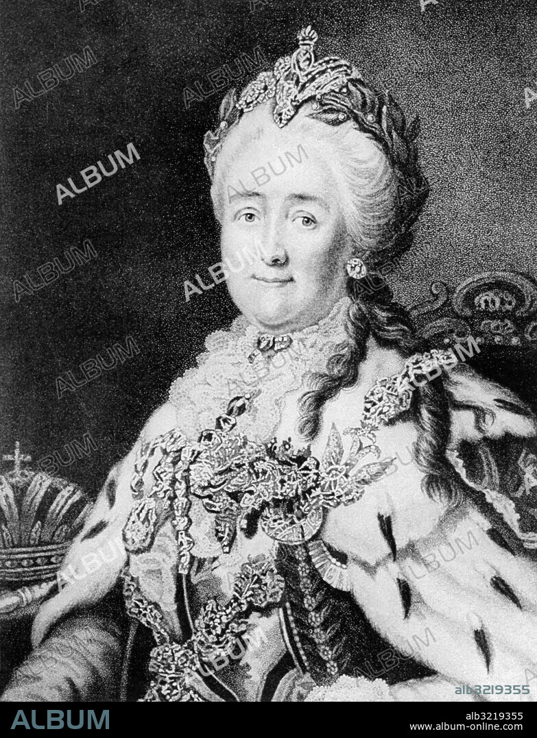 Orig. bildtext... SORAYA TO BE CATHERINE THE GREAT Soraya, former wife of the Shah of Persia, is to make her screen debut as Catherine the Great of Russia, who reigned from 1762 until her death in 1796. The film will be in colour, and is to be directed by Dino de Laurentis. This is a picture of Catherine the Great of Russia at the height of her career as one of Russia's most able rulers. Anm. Katarina II, den stora, ryska kejsarinna 1729-1796 CD83 persons: Katarina II av Ryssland sites: RYSSLAND.