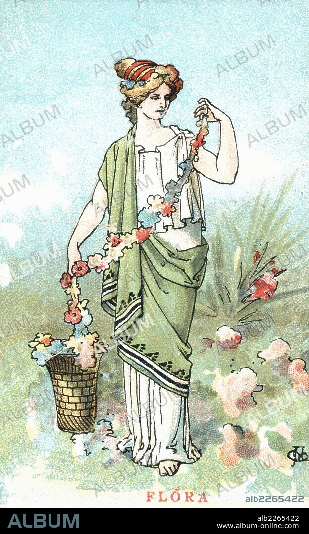 APEL·LES MESTRES I OÑÓS. Mitología. Flora, diosa de las flores, los jardines y la primavera; su equivalente en la mitología griega es Cloris. Años 1920.