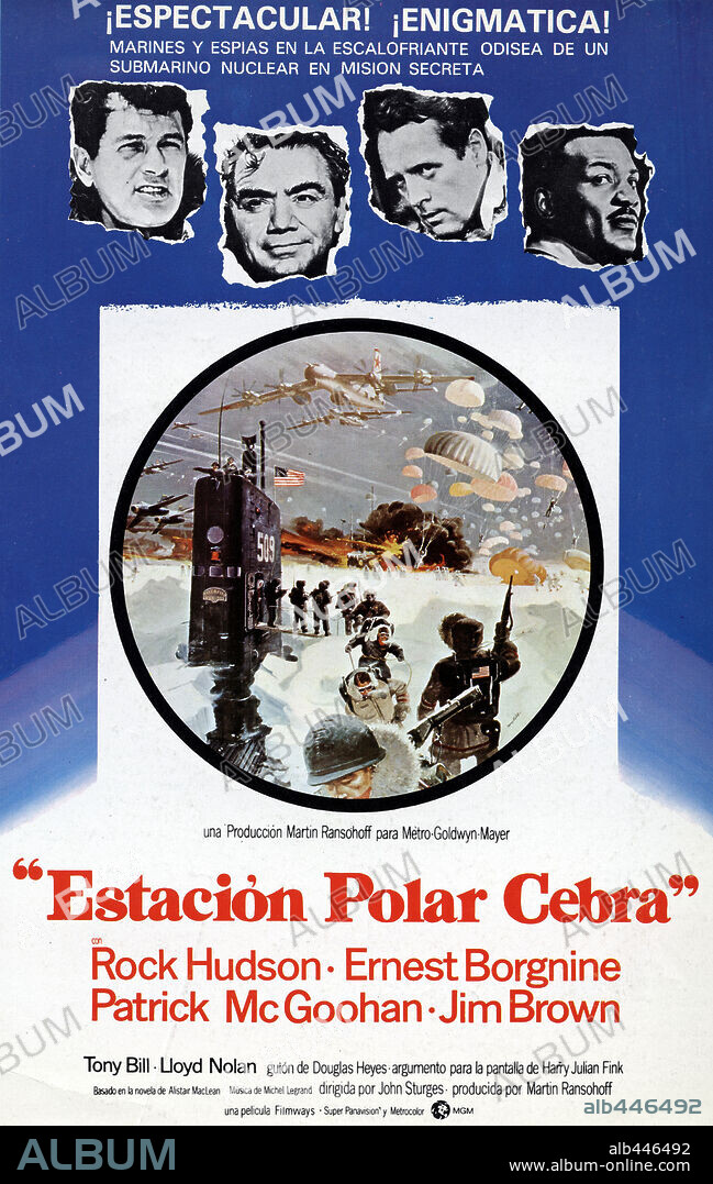 Poster de ESTACIÓN POLAR CEBRA, 1968 (ICE STATION ZEBRA), dirigida por JOHN STURGES. Copyright M.G.M/FILMWAYS.