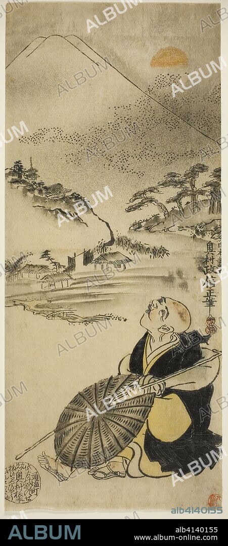 Saigyo Hoshi. Okumura Masanobu; Japanese, 1686-1764. Date: 1730-1739. Dimensions: 32.8 × 14.0 cm. Hand-colored woodblock print; hosoban, urushi-e. Origin: Japan.