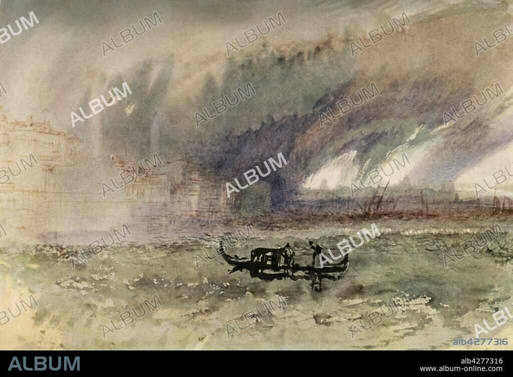 JOSEPH MALLORD WILLIAM TURNER. 'Storm on the Lagoons', c1830, (1934). Stormy skies above Venice, Italy. 'A Storm on the Lagoon, Venice', drawing in the British Museum, London. From "The Connoisseur", Vol 93, No 389, January 1934. [The Connoisseur Ltd., London, 1934].