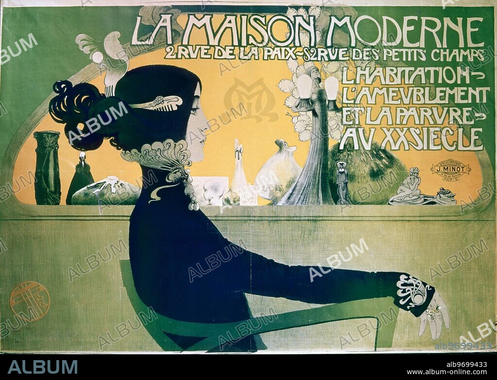 La Maison Moderne c.1902 (poster). by Manuel Orazi (1898-1934). Location Musee des Arts Decoratifs, Paris, France. ©TopFoto.