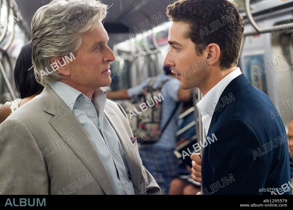 MICHAEL DOUGLAS and SHIA LABEOUF in WALL STREET: MONEY NEVER SLEEPS, 2010, directed by OLIVER STONE. Copyright EDWARD R. PRESSMAN FILM.