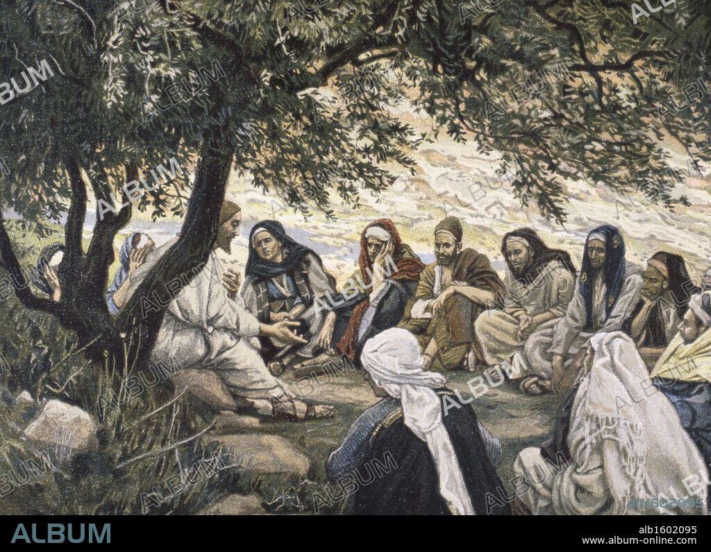 The Sermon On the Mount:  Christ's Exhortation to the Twelve Apostles  James Tissot (1836-1902 French).