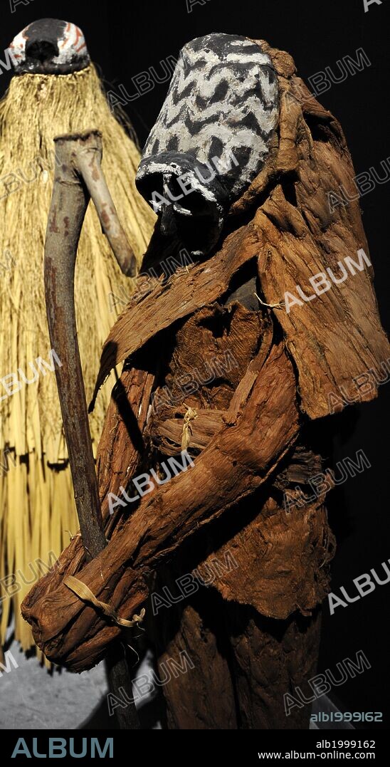 Pueblo indígena de los PIAROA. Etnia que vive a orillas del Orinoco, en la Amazonia. Venezuela. Máscaras ceremoniales. Siglo XIX. Museo Etnográfico. Budapest. Hungría.