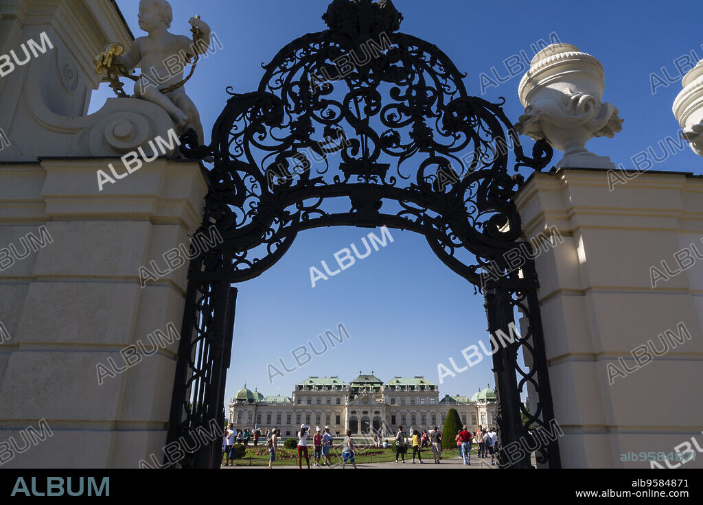 Palacio Belvedere , estilo barroco, construido entre 1714 y 1723 para el príncipe Eugenio de Saboya, Viena, Austria, europe.