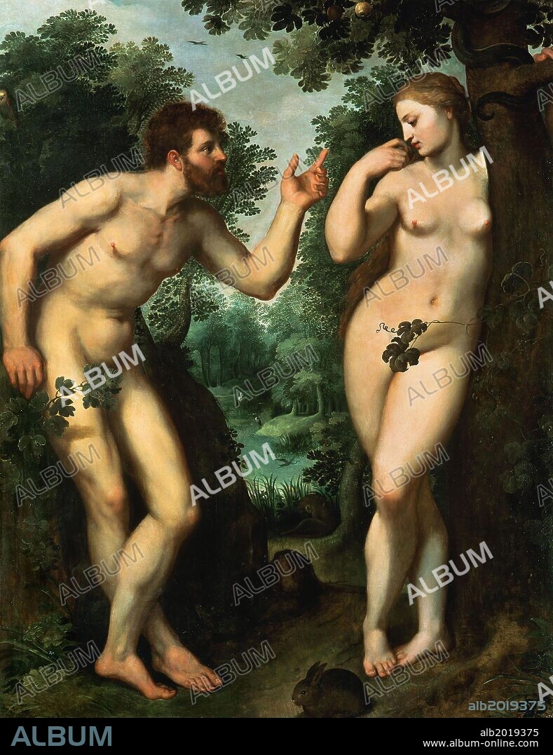 Peter Paul Rubens / 'Adán y Eva', hacia 1597, Óleo sobre tabla, 180 x 158 cm.