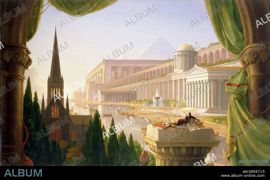 THOMAS COLE. Architect's Dream. Date/Period: 1840. Painting. Oil on canvas. Height: 1,347 mm (53.03 in); Width: 2,136 mm (84.09 in).