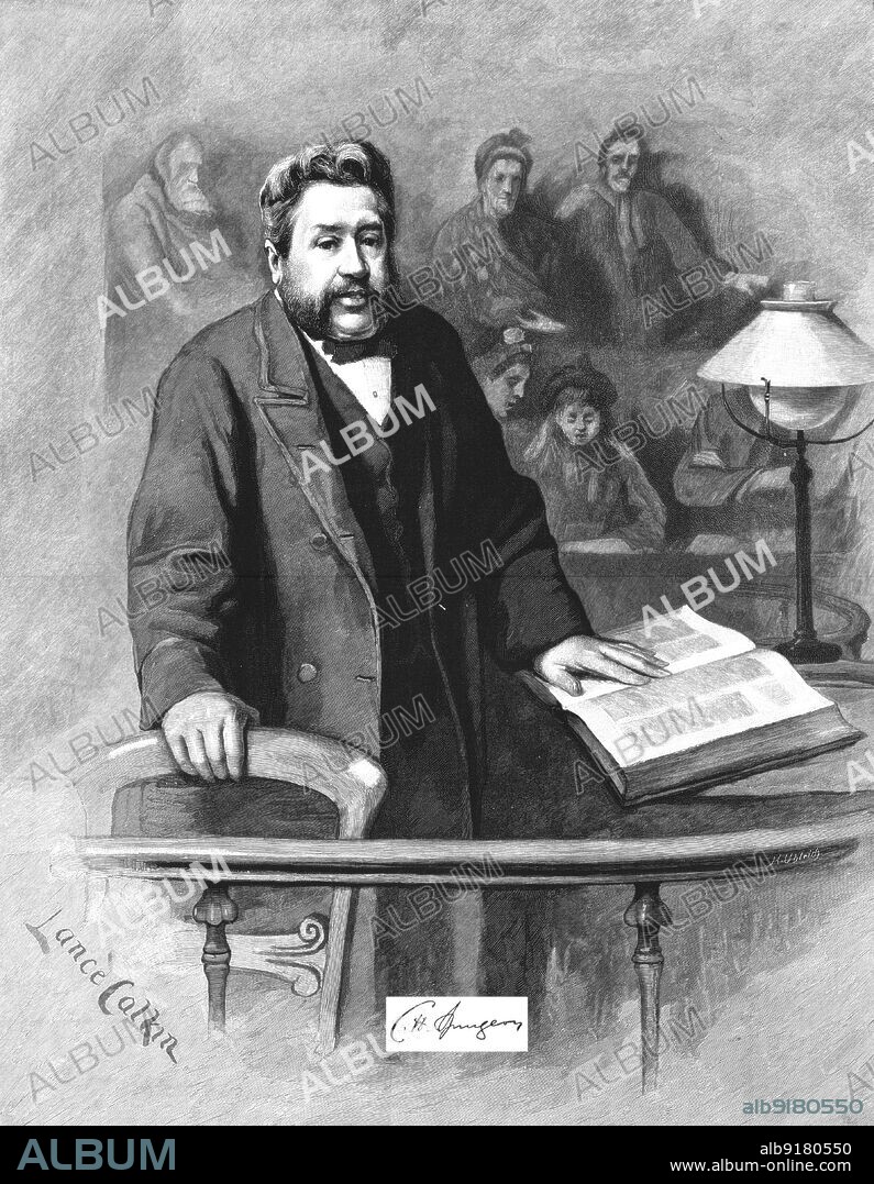LANCE CALKIN. ''Celebrities of the Day -- The Rev.Charles Haddon Spurgeon; Pastor of the Metropolitan Tabernacle', 1890. From "The Graphic. An Illustrated Weekly Newspaper", Volume 42. July to December, 1890.