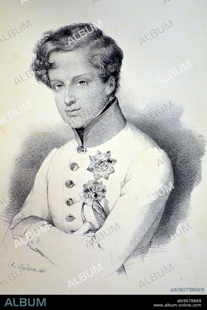 Napoleon II, Duke of Reichstadt, also known as the King of Rome (1811-1832), son of Napoleon I and Marie Louise of Austria, Lithograph, Paris, c1840.