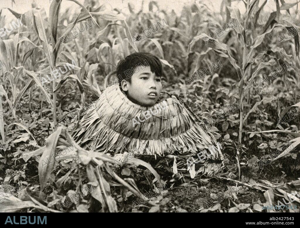 Indochina War 1953 1954-A camouflaged guerrilla ambushes in the forest to the French soldiers.