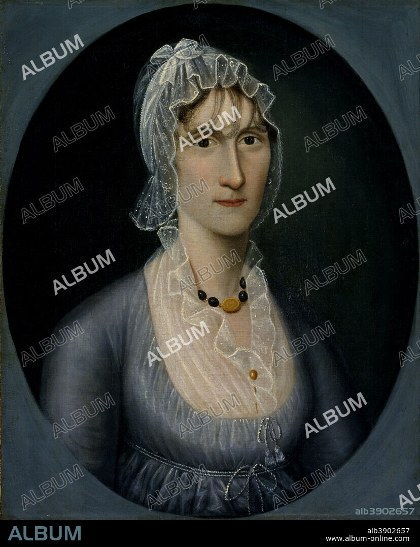 JOSHUA JOHNSON. Portrait of Mrs. Barbara Baker Murphy (Wife of Sea Captain). Date/Period: Ca. 1810. Painting. Oil on canvas oil on canvas. Height: 552.45 mm (21.75 in); Width: 447.80 mm (17.62 in).