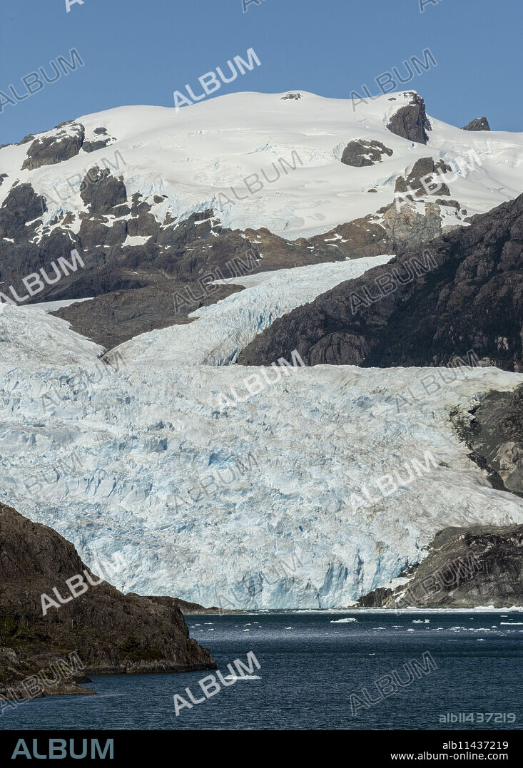 Asia Fjord and Brujo Glacier, Chilean Fjords, Chile, South America.