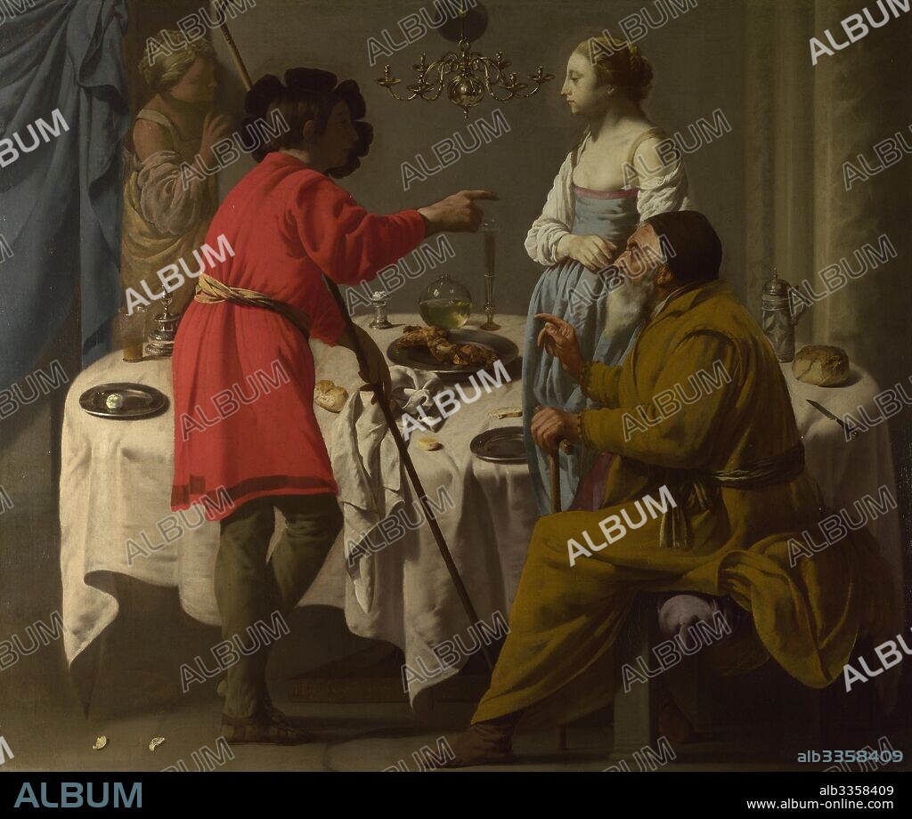 HENDRICK JANSZ TERBRUGGHEN. Jacob reproaching Laban for giving him Leah in place of Rachel.