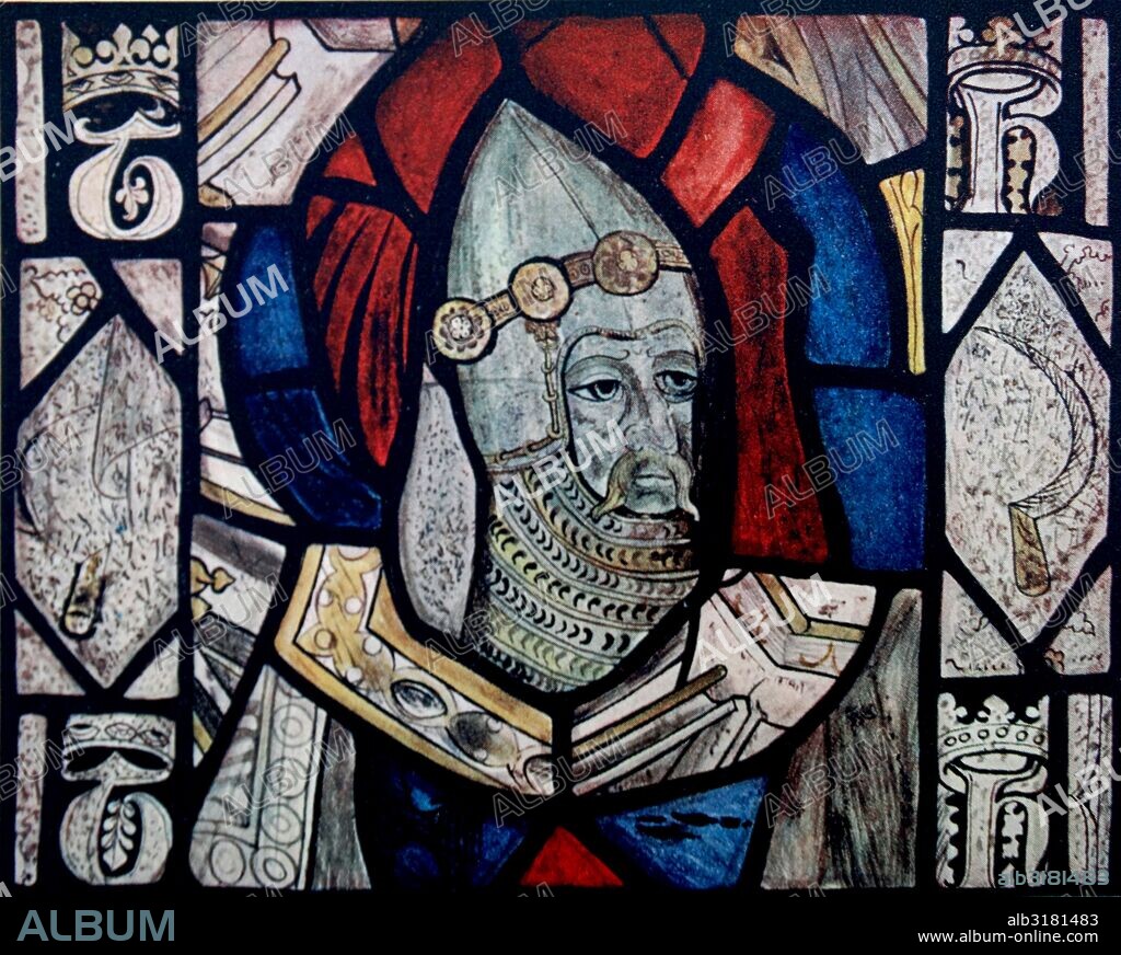 Stained-glass window from about 1400 of Sir Thomas Hungerford, in Farleigh Hungerford parish church, Somerset. Sir Thomas (de) Hungerford (died 3 December 1398) was the first person to be recorded in the rolls of the Parliament of England as holding the (pre-existing) office of Speaker of the House of Commons of England.