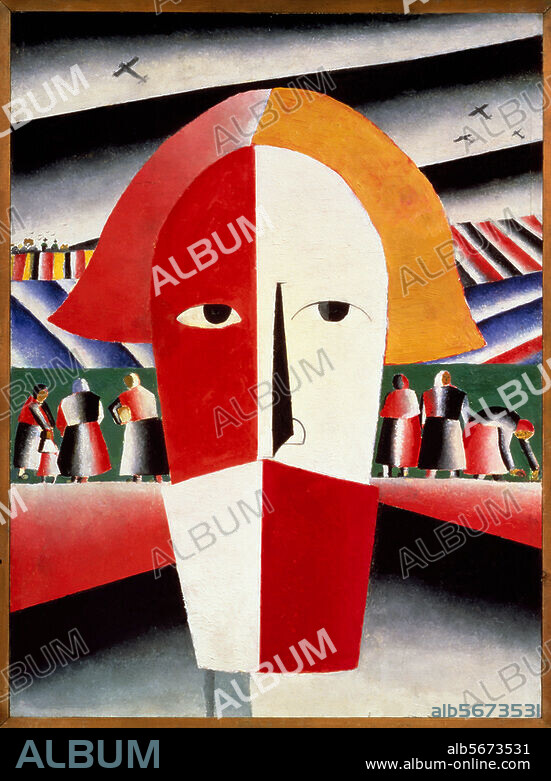KASIMIR MALEVICH. Malevich, Kasimir 1879-1935. "Head of a Peasant", 1928/32. Painting, 71.7 × 53.8cm. St Petersburg, Russian State Museum.